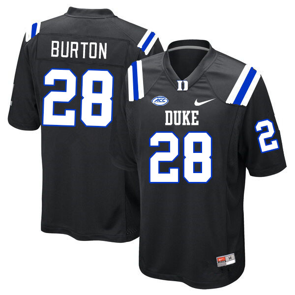 Duke Blue Devils #28 Clayton Burton College Football Jerseys Stitched Sale-Black